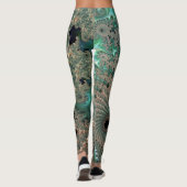 Emerald und Gold Mandelbrot Leggings (Rückseite)