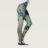 Emerald und Gold Mandelbrot Leggings (Rechts)
