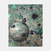 Emerald und Gold Mandelbrot mit Sphere Blanket Fleecedecke (Vorderseite)