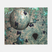 Emerald und Gold Mandelbrot mit Sphere Blanket Fleecedecke (Vorderseite (Horizontal))