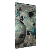 Emerald und Gold Mandelbrot mit Sphere Clipboard Mini Klemmbrett (Schrägansicht)
