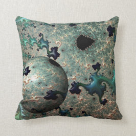 Emerald und Gold Mandelbrot mit Sphere Cushion Kissen