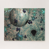 Emerald und Gold Mandelbrot mit Sphere Puzzle (Horizontal)