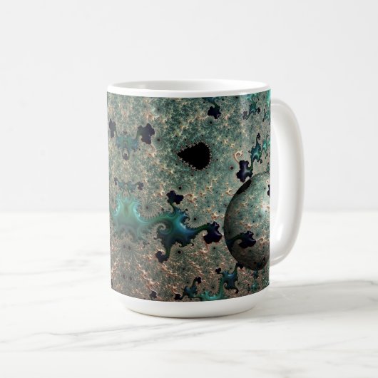 Emerald und Gold Mandelbrot mit Sphere Tasse (VorderseiteRechts)
