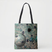 Emerald und Gold Mandelbrot mit Sphere Tote Bag Tasche (Vorderseite)