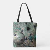 Emerald und Gold Mandelbrot mit Sphere Tote Bag Tasche (Rückseite)