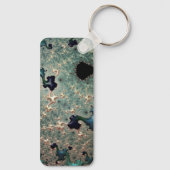 Emerald und Gold Mandelbrot  Schlüsselanhänger (Rückseite)