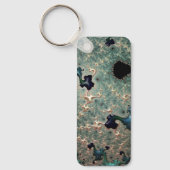 Emerald und Gold Mandelbrot  Schlüsselanhänger (Vorderseite)