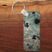 Emerald und Gold Mandelbrot  Schlüsselanhänger (Vorderseite)