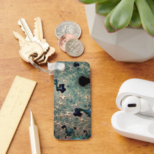 Emerald und Gold Mandelbrot  Schlüsselanhänger