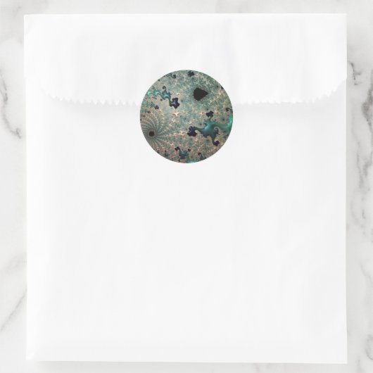 Emerald und Gold Mandelbrot Sticker (Tasche)