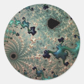 Emerald und Gold Mandelbrot Sticker (Vorderseite)