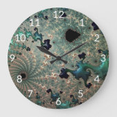 Emerald und Gold Mandelbrot Uhr (Vorderseite)