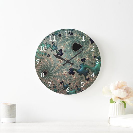 Emerald und Gold Mandelbrot Uhr (Zuhause)