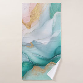 Emerald- und Gold-Marmor Badehandtuch