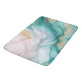 Emerald- und Gold-Marmor Badematte (Schrägansicht)