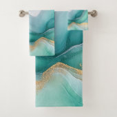 Emerald- und Gold-Marmor Badhandtuch Set (Insitu)