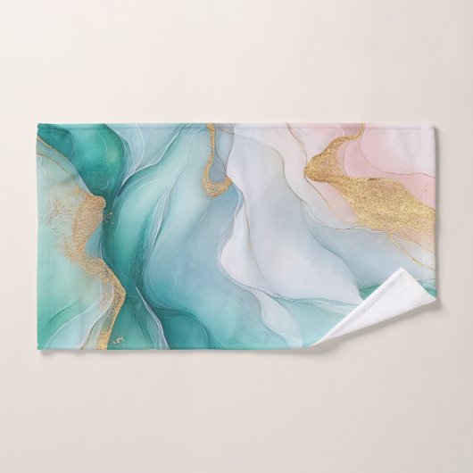Emerald- und Gold-Marmor Badhandtuch Set (Handtuch)