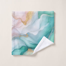 Emerald- und Gold-Marmor Waschlappen