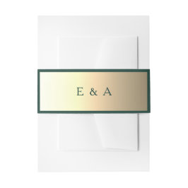 Emerald und Gold Monogram Wedding Einladungsbanderole