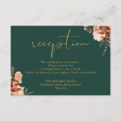 Emerald und Gold Rustikale Hochzeitsempfehlung Begleitkarte (Vorderseite)