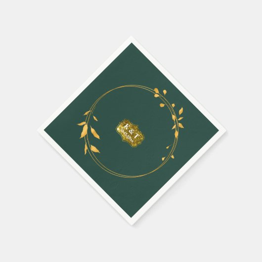 Emerald und Gold Simple Kreath Serviette (Ecke)