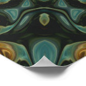 Emerald und Gold Symmetric Abstrakt Mandala Poster (Ecke)
