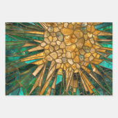 Emerald- und Goldzellen-Mosaik abstrakt Geschenkpapier Set (Vorderseite 2)