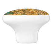 Emerald- und Goldzellen-Mosaik abstrakt Keramikknauf (Seitenansicht)