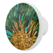 Emerald- und Goldzellen-Mosaik abstrakt Keramikknauf (Rechts)