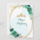 Emerald und Hunter Green Rose Quinceanera Einladung (Rückseite)