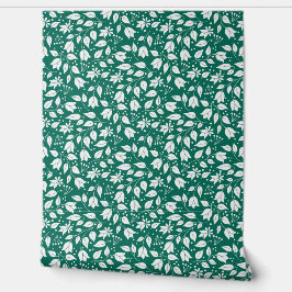 Emerald und White Floral Tapete
