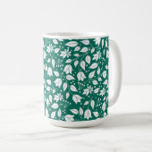 Emerald und White Floral Tasse (VorderseiteRechts)