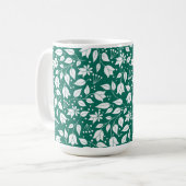 Emerald und White Floral Tasse (Vorderseite Links)