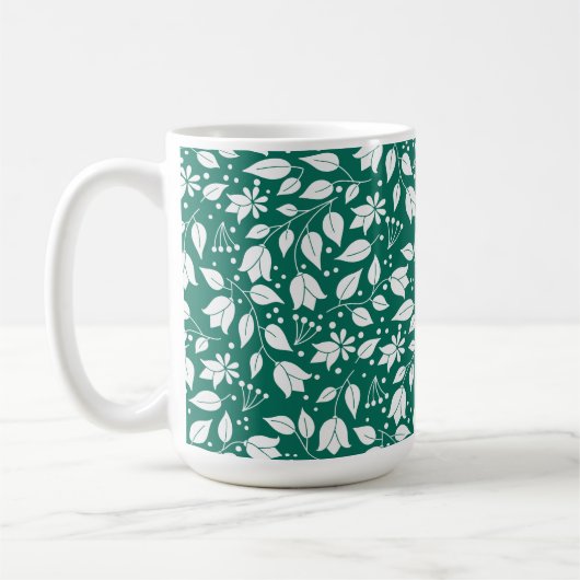 Emerald und White Floral Tasse (Links)