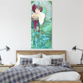 Emerald (Vier Juwelen), Alphonse Mucha Leinwanddruck (Insitu (Schlafzimmer))