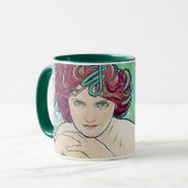 Emerald (Vier Juwelen), Alphonse Mucha Tasse (Vorderseite Links)