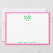 Emerald Vine Script Monogram Font DIY BG Hot Pink Dankeskarte