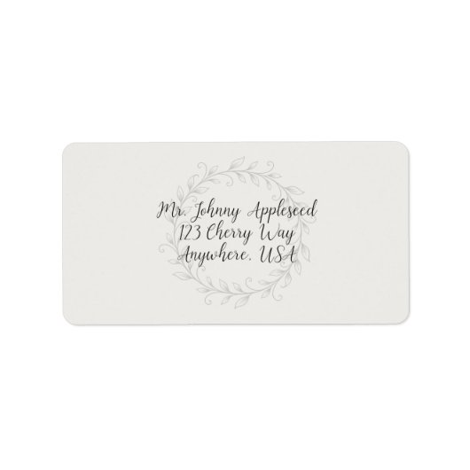 Emerald Vine Wedding Address Adressaufkleber (Vorne)