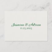 Emerald Vine Wedding Begleitkarte (Rückseite)