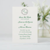 Emerald Vine Wedding Save The Date (Stehend Vorderseite)