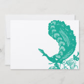 Emerald Vintag Modern Peacock Wedite Einladung (Vorderseite)