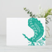 Emerald Vintag Modern Peacock Wedite Einladung (Stehend Vorderseite)