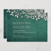 Emerald Vintage Spitzen rustikale Hochzeitsfeier E Einladung (Vorne/Hinten)