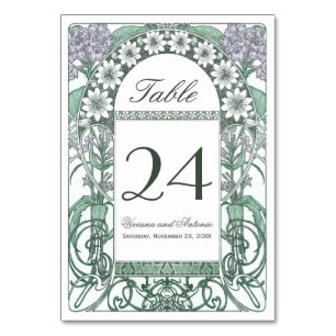 Emerald Violet Garden Wedding Tischnummern