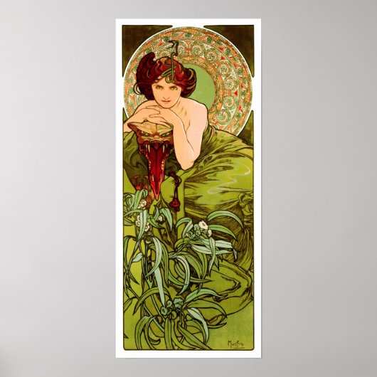 Emerald von Alphonse Mucha - Vintage Poster Print (Vorne)