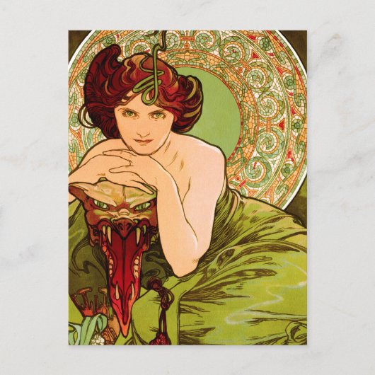 Emerald von Alphonse Mucha - Vintager Jugendstil Postkarte (Vorderseite)