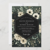 Emerald-Wald-Blütenhochzeit Einladung (Vorderseite)