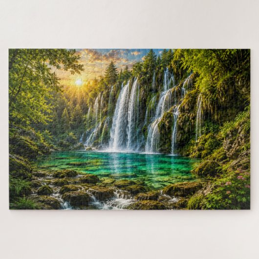 Emerald Wasserfall-Paradies-Puzzle Puzzle (Horizontal)