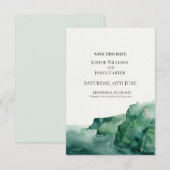 Emerald-Wasserfarben-Hochzeit Save The Date (Vorne/Hinten)